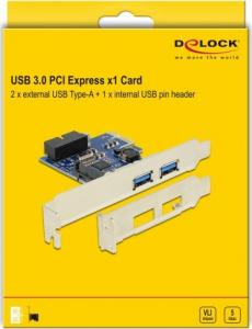 Kontroler Delock PCIe 2.0 x1 - 2x USB 3.0 + 19-pin USB 3.0 (89315) 5