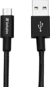 Kabel USB Verbatim USB-A - microUSB 0.3 m Czarny (48866) 1