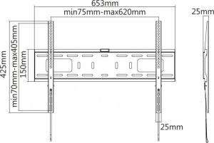 Reflecta Uchwyt ścienny Plano Flat 70-6040 37'' - 70'' 3