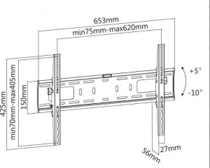 Reflecta Uchwyt ścienny Plano Flat 70-6040T 37'' - 70'' 1