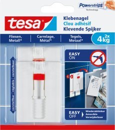 Tesa 1x2 Tesa Adjustable Adhesive Nail for Tiles & Metal 4kg 77767 1