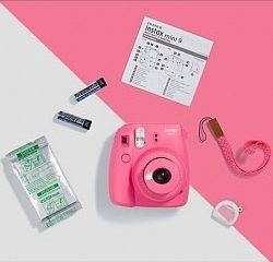 Aparat cyfrowy Fujifilm Instax Mini 9 Różowy + Etui + Wkład 4