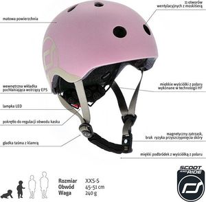 ScootAndRide Kask dla dzieci 1-5 lat Rose r. XXS-S (96323) 3
