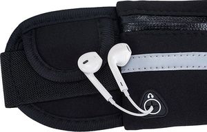 Hurtel Pas do biegania saszetka nerka na bidon etui na telefon z wyjściem na słuchawki zielony 6