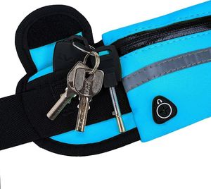 Hurtel Pas do biegania saszetka nerka na bidon etui na telefon z wyjściem na słuchawki różowy 8