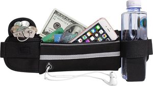 Hurtel Pas do biegania saszetka nerka na bidon etui na telefon z wyjściem na słuchawki różowy 9