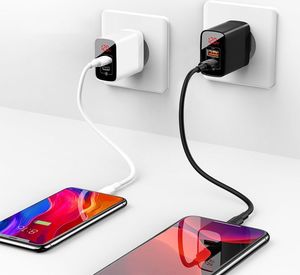 Ładowarka Baseus Baseus Mirror Lake szybka ładowarka Quick Charge 3.0 2x USB 18W z wyświetlaczem biały (CCJMHA-A02) uniwersalny 9