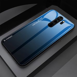 Hurtel Gradient Glass etui pokrowiec nakładka ze szkła hartowanego Xiaomi Redmi Note 8 Pro czarno-niebieski uniwersalny 12