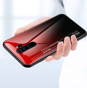 Hurtel Gradient Glass etui pokrowiec nakładka ze szkła hartowanego Xiaomi Redmi Note 8 Pro czarno-niebieski uniwersalny 7