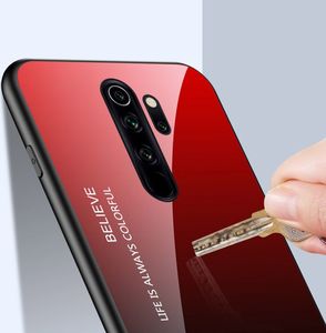 Hurtel Gradient Glass etui pokrowiec nakładka ze szkła hartowanego Xiaomi Redmi Note 8 Pro czarno-niebieski uniwersalny 9