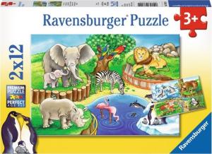 Ravensburger Puzzle 2x12el. Zwierzęta w ZOO 076024 RAVENSBURGER 1