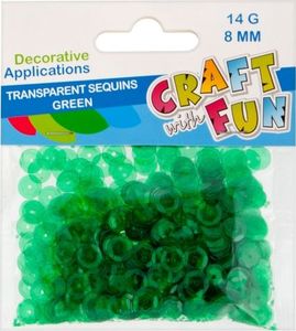 Craft with Fun CF CEKINY TRANSPARENT GUZIK 8MM ZIELONY 40/400 1