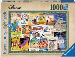 Ravensburger Puzzle 1000 elementów - Filmowe Plakaty Disneya 1