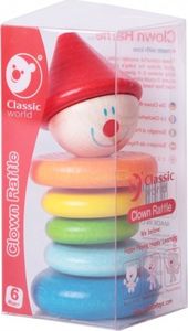 Classic World Grzechotka Classic World Drewniana Kolorowy Klaun dla dzieci 2