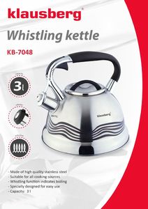 Klausberg CZAJNIK STALOWY INOX 3.0L KLAUSBERG [KB-7048] 8