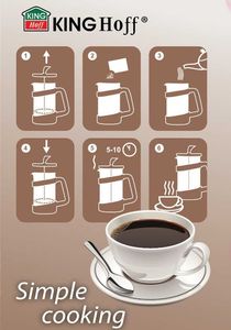 KingHoff KINGHOFF ZAPARZACZ DO KAWY/HERBATY Z DOCISKIEM 350m KH-1397 3