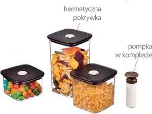 POJEMNIKI PRÓŻNIOWE VICTOR CRYSTAL 3 szt.+ POMPKA czarne 2
