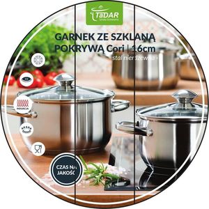 Tadar GARNEK STALOWY Z POKRYWKĄ 16cm 1.9L CORI TADAR 2