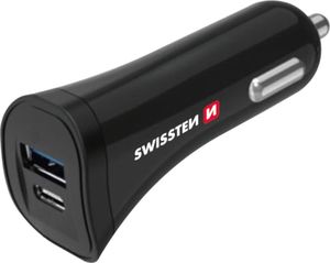 Ładowarka Swissten samochodowa USB I USB-C + kabel 1