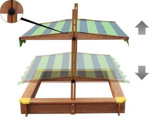 Axi Piaskownica z regulowanym daszkiem Lily Sandpit 118x118 cm A031.013.00 2