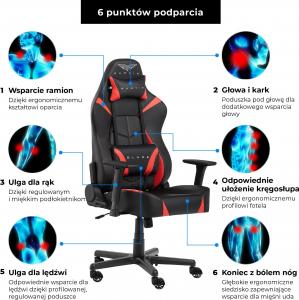 Fotel Gamvis Blade Czarno-czerwony XL(materiałowy) 12