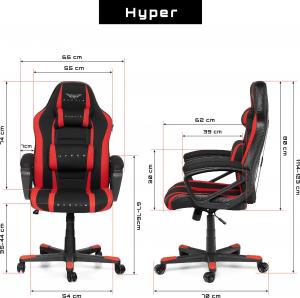 Fotel Gamvis Hyper Czarno-czerwony (materiałowy) 13