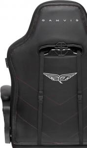 Fotel Gamvis Hyper Czarno-czerwony (materiałowy) 8