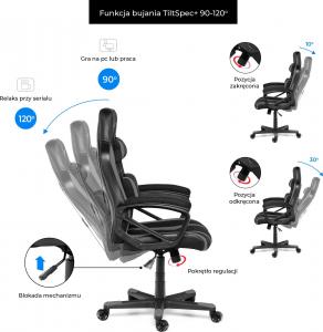 Fotel Gamvis Hyper Czarno-szary (materiałowy) 12