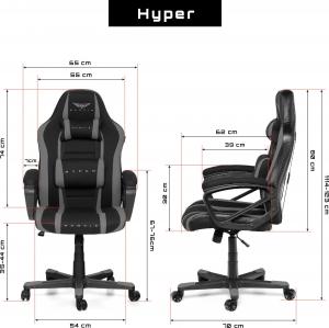 Fotel Gamvis Hyper Czarno-szary (materiałowy) 13