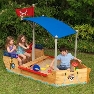 Kidkraft KidKraft Drewniana piaskownica Statek piracki z baldachimem 2