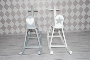 Lufcik Drewniany konik na biegunach z dekorem 4