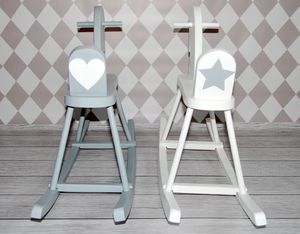 Lufcik Drewniany konik na biegunach z dekorem 8