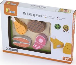 Viga Drewniany Zestaw Obiadowy Deska Do Krojenia Nóż Viga Toys 2