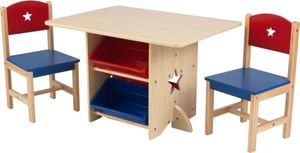 Kidkraft KidKraft Drewniany Stolik z pojemnikami i krzesełkami w gwiazdki 1