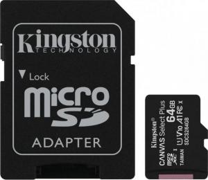 Karta Kingston Canvas Select Plus MicroSDXC 64 GB Class 10 UHS-I/U1 A1 V10 (SDCS2/64GB) 1