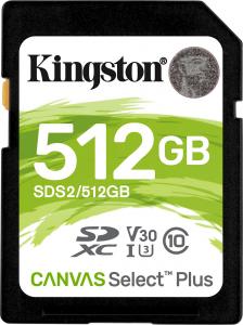 Karta Kingston Canvas Select Plus SDXC 512 GB Class 10 UHS-I/U3 V30 (SDS2/512GB) 1