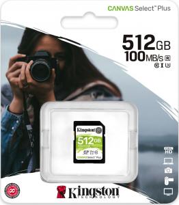 Karta Kingston Canvas Select Plus SDXC 512 GB Class 10 UHS-I/U3 V30 (SDS2/512GB) 3