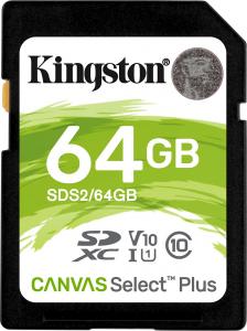 Karta Kingston Canvas Select Plus SDXC 64 GB Class 10 UHS-I/U1 V10 (SDS2/64GB) 1