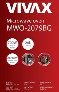 Kuchenka mikrofalowa Vivax MWO-2079BG 4