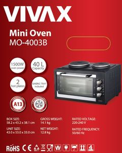Mini piekarnik Vivax MO-4003B 5