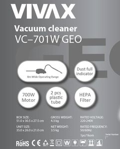 Odkurzacz Vivax VC-701W 6