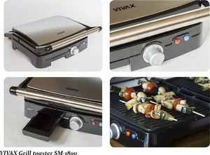Grill elektryczny Vivax Toster z grillem Vivax SM-1800 Czarny 4