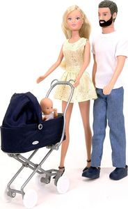Simba Steffi Inglesina rodzina lalek lalka Steffi Kevin bobas + wózek głęboki gondola 2