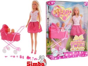 Simba Lalka Steffi na spacerze z dziećmi w głębokim wózku rodzina 5