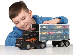 HTI Ciężarówka Transporter na resoraki + 8 autek 4