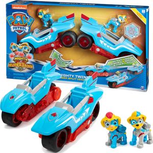 Spin Master Psi Patrol Mighty Twins 2 figurki+transformujący pojazd 2w1 1