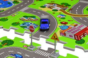 Humbi Humbi Puzzle piankowe Mata piankowa Miasto Uliczki 31,5 x 31,5 x 1cm 9 szt. uniwersalny 5