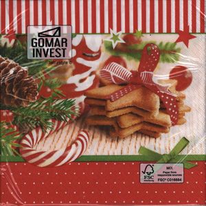 GOMAR Serwetki Lunch 33x33 Christmas goodies 1