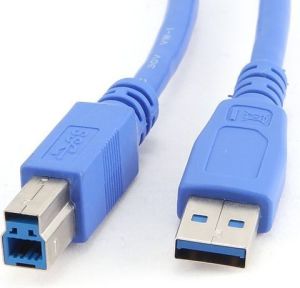 Kabel USB Gembird USB-A - USB-B 0.5 m Niebieski (CCP-USB3-AMBM-0.5M) 1