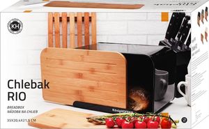 Chlebak Konighoffer bambusowo-stalowy z deską do krojenia 5